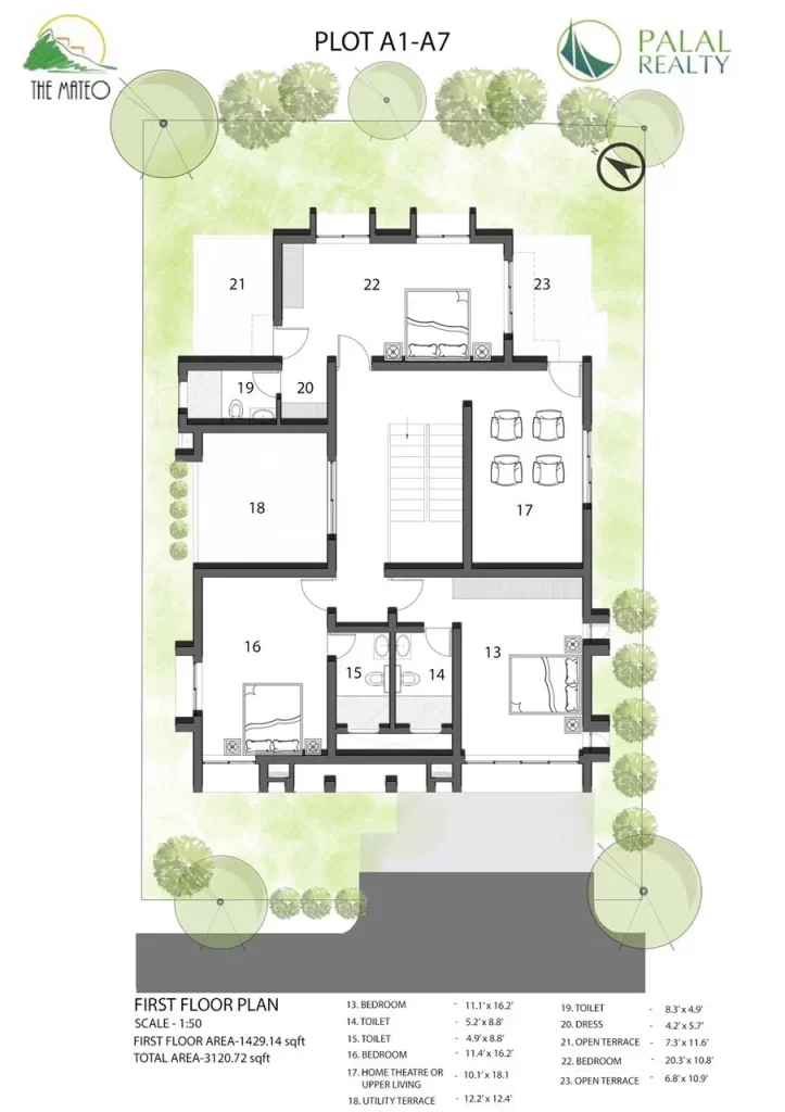 The Mateo PLOT A1 A7 First Floor Plan