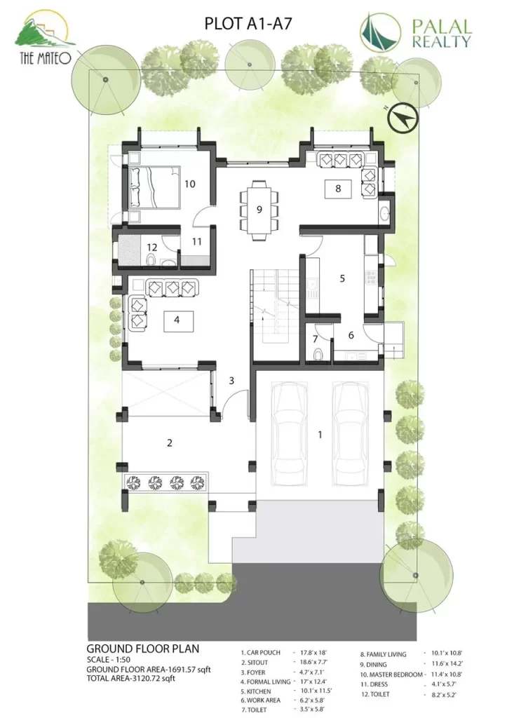 The Mateo PLOT A1 A7 Ground Floor Plan