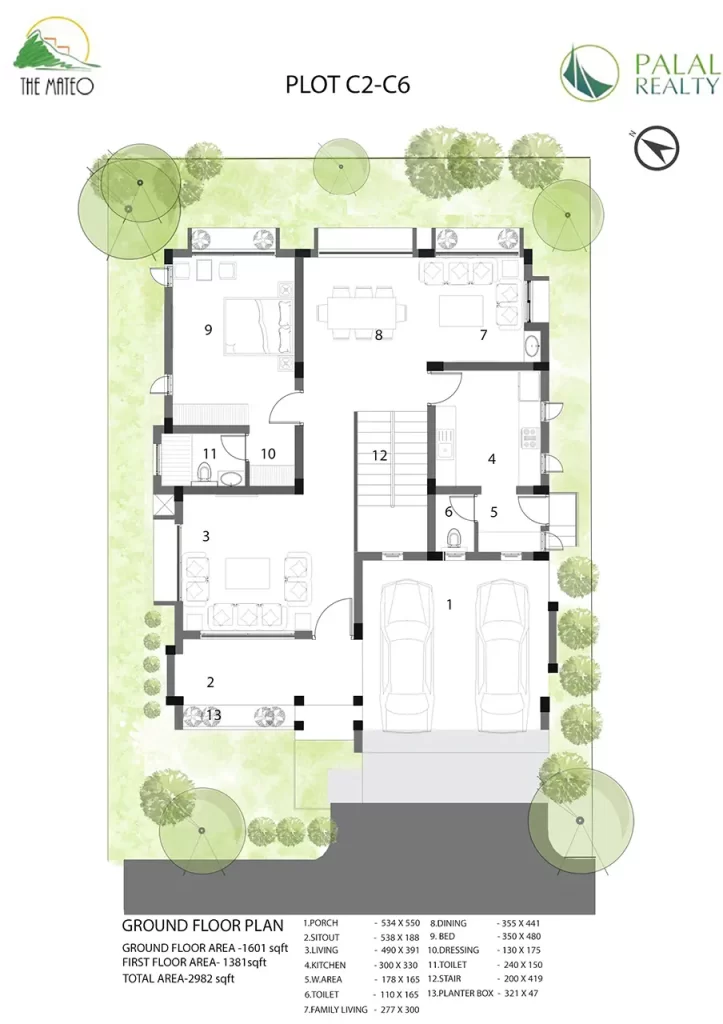 The Mateo PLOT C2 C6 Ground Floor Plan
